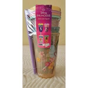 Disney Princess Color Changing Insulated Tumblers 4 Pack (Zak) - Locking Lid